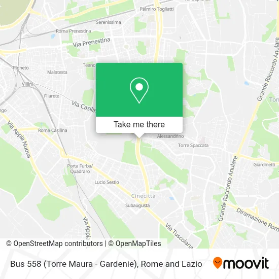 Bus 558 (Torre Maura - Gardenie) map