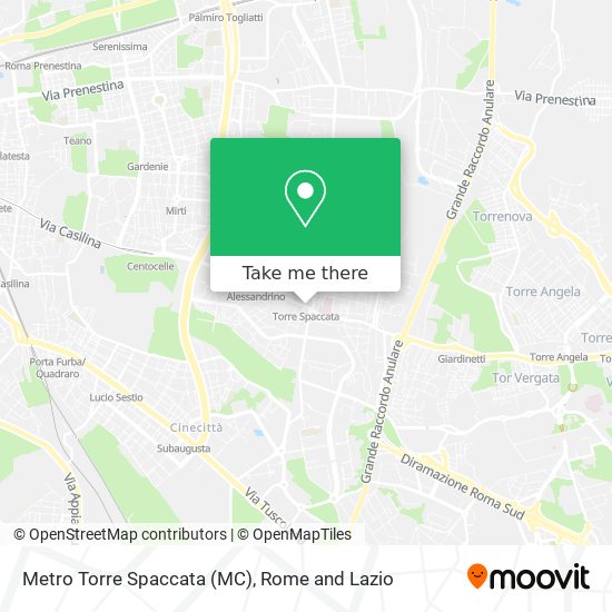 Metro Torre Spaccata (MC) map