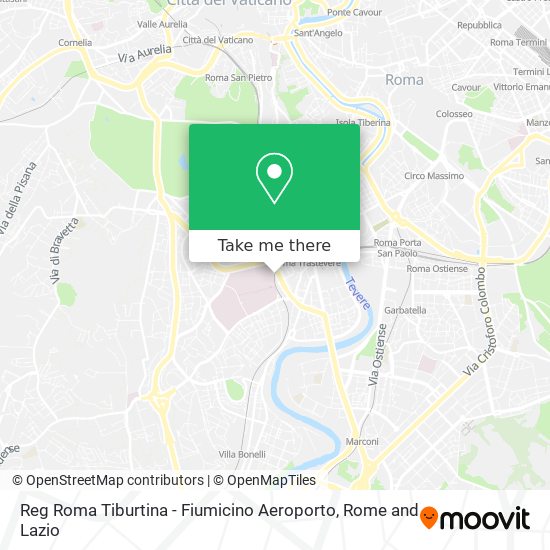Reg Roma Tiburtina - Fiumicino Aeroporto map