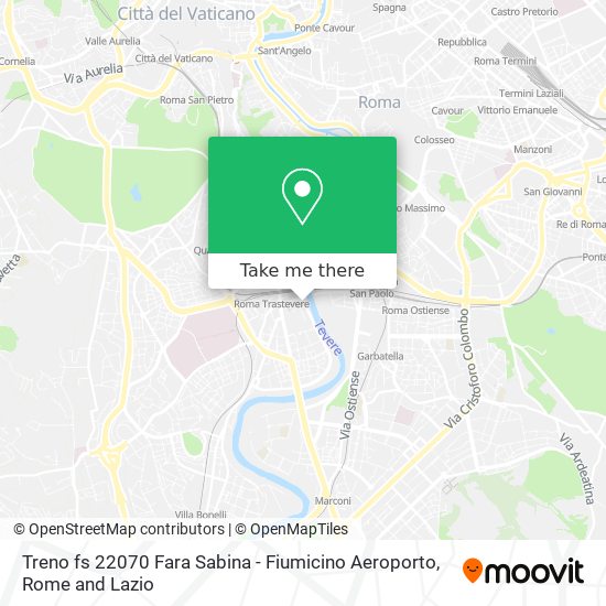 Treno fs 22070 Fara Sabina - Fiumicino Aeroporto map