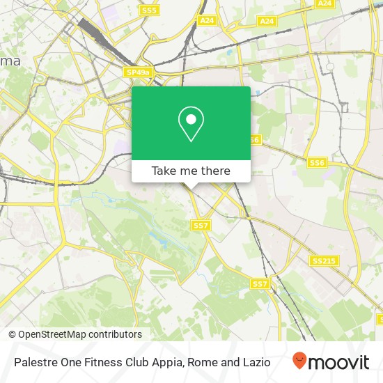 Palestre One Fitness Club Appia map