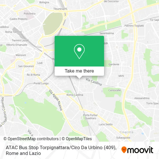 ATAC Bus Stop Torpignattara / Ciro Da Urbino (409) map