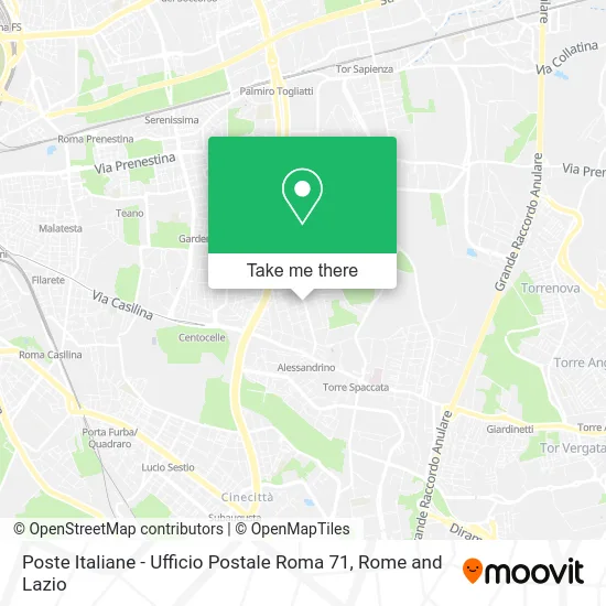 Italian Post Office - Roma 71 Post Office map