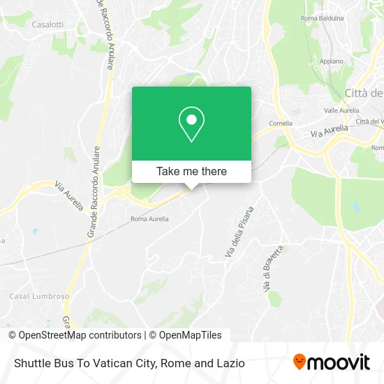 Shuttle Bus To Vatican City map