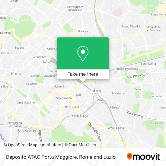 ATAC Depot Porta Maggiore map