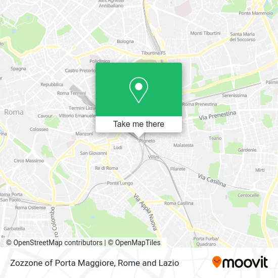 Zozzone of Porta Maggiore map
