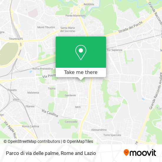 Parco di via delle palme map