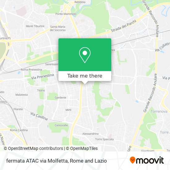 fermata ATAC via Molfetta map
