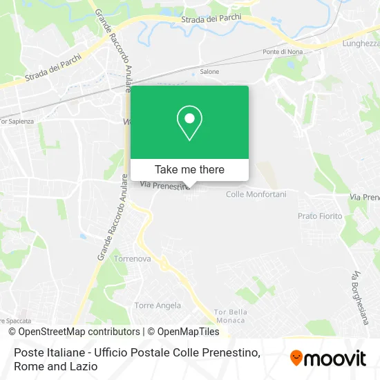 Italian Post Office - Colle Prenestino Branch map
