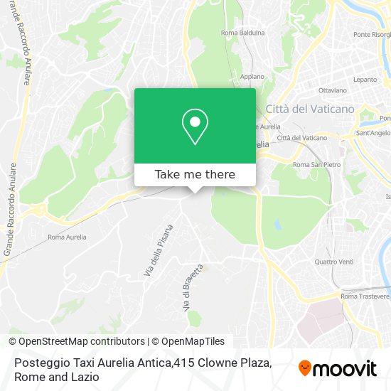 Posteggio Taxi Aurelia Antica,415 Clowne Plaza map