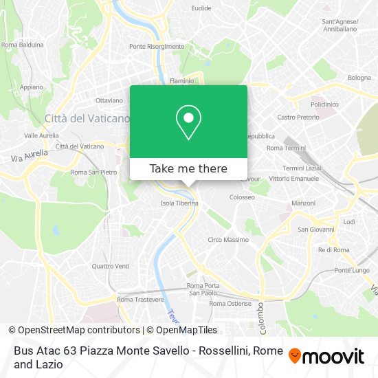 Bus Atac 63 Piazza Monte Savello - Rossellini map