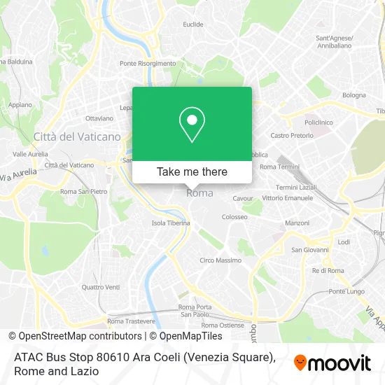 ATAC Bus Stop 80610 Ara Coeli (Venezia Square) map