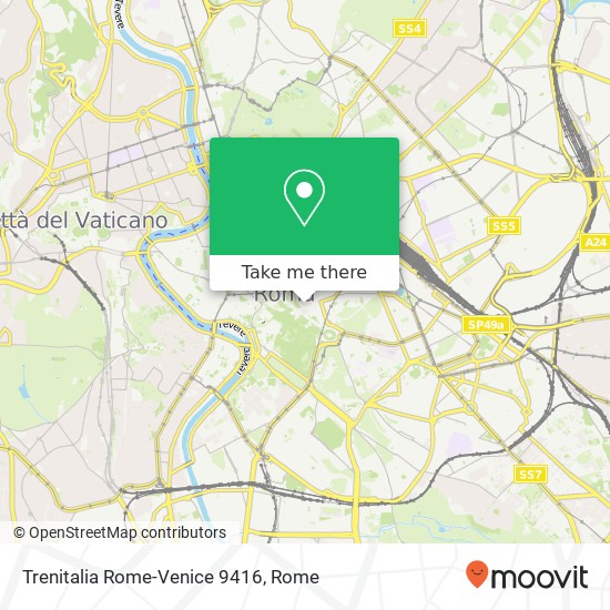 Trenitalia Rome-Venice 9416 map