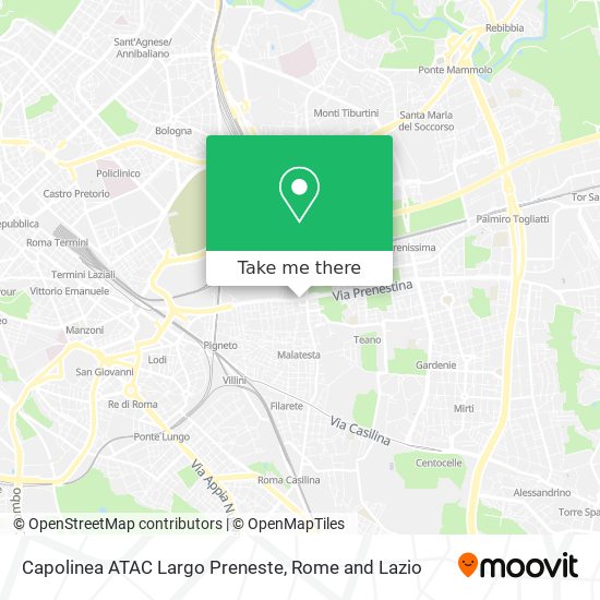 Capolinea ATAC Largo Preneste map