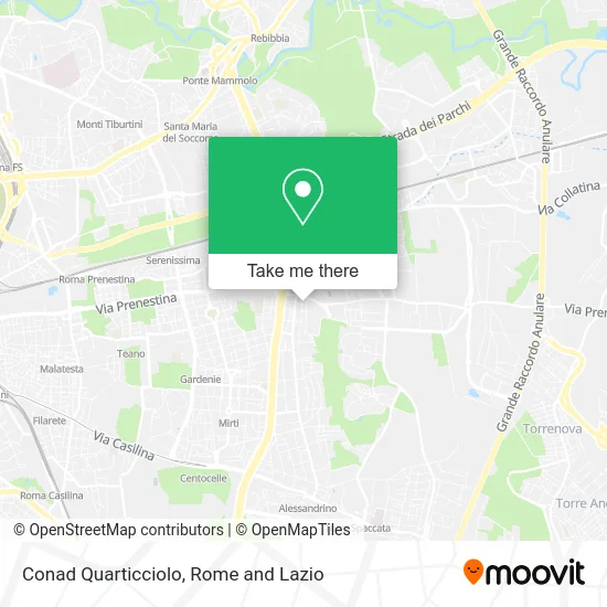 Conad Quarticciolo map