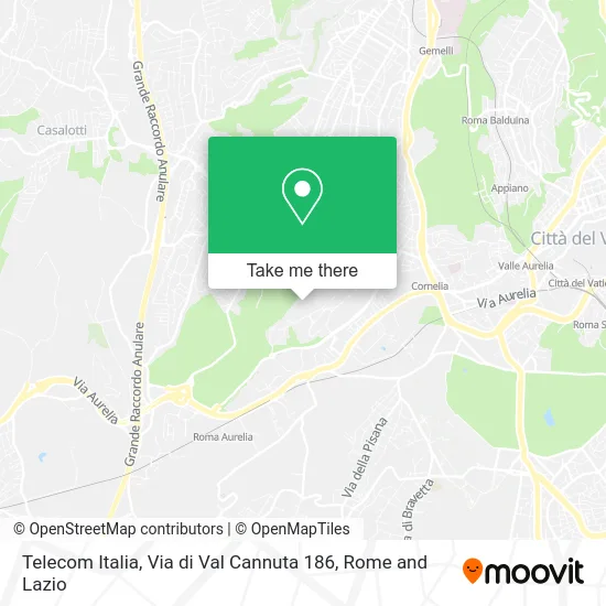 Telecom Italia, Val Cannuta Street 186 map