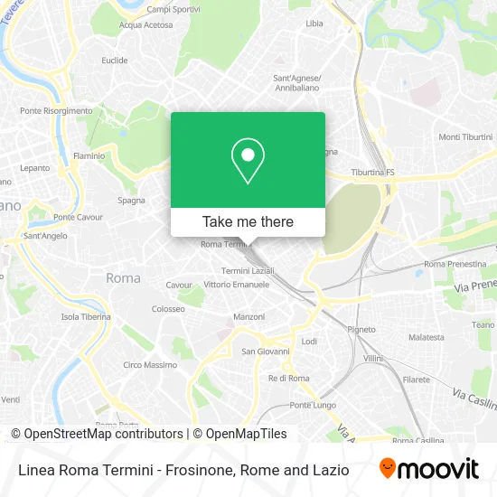 Roma Termini - Frosinone Line map