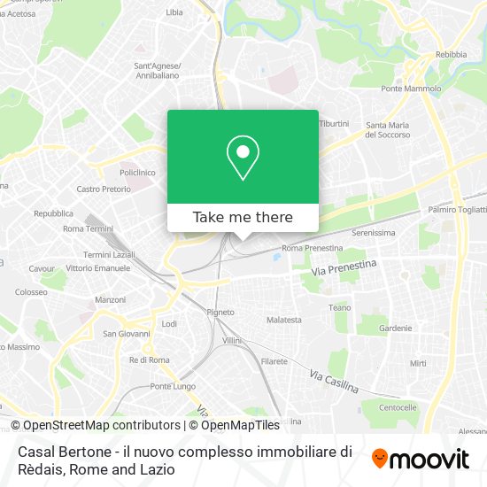 Casal Bertone - il nuovo complesso immobiliare di Rèdais map