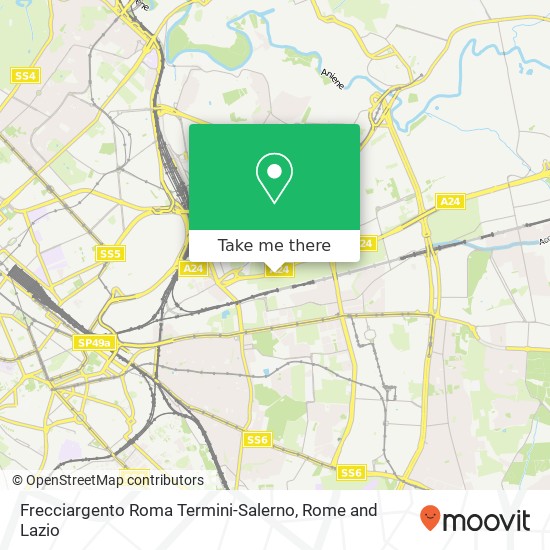 Frecciargento Roma Termini-Salerno map