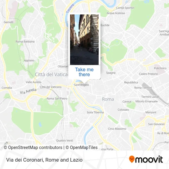 Via dei Coronari map