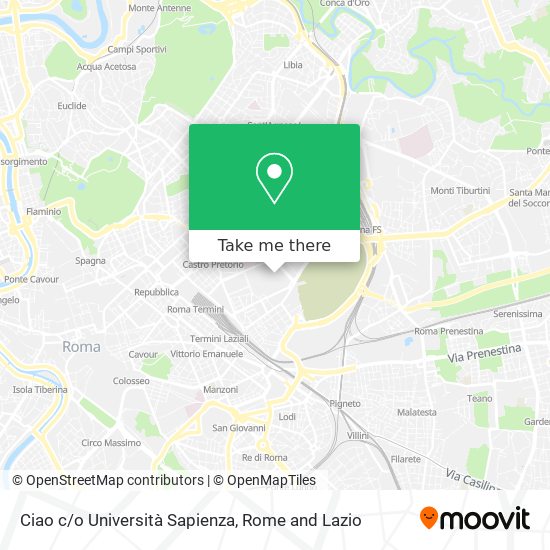 Ciao c/o Università Sapienza map