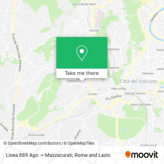 Line 889 Ago to Mazzacurati map