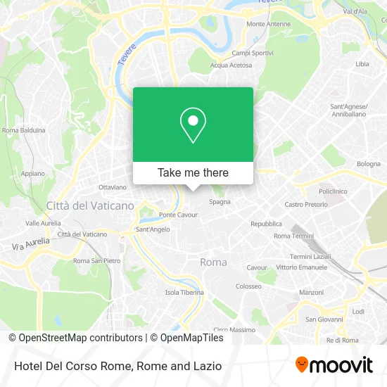 Hotel Del Corso Rome map