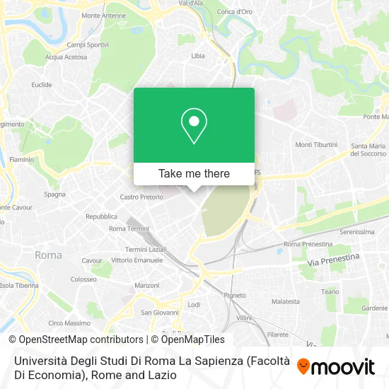 Università Degli Studi Di Roma La Sapienza (Facoltà Di Economia) map
