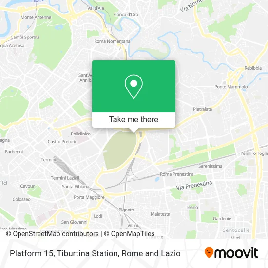 Platform 15, Tiburtina Station map
