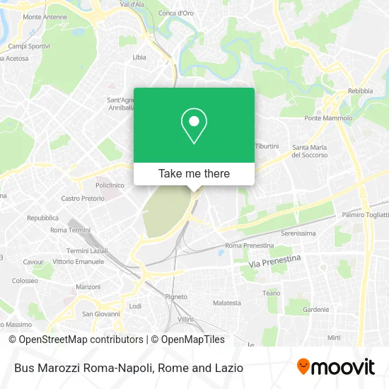 Bus Marozzi Roma-Napoli map