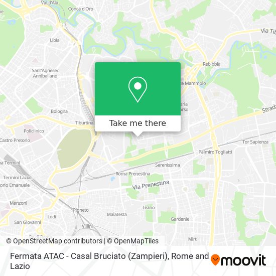 Fermata ATAC - Casal Bruciato (Zampieri) map