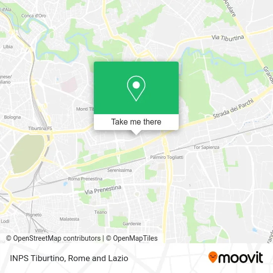 INPS Tiburtino map