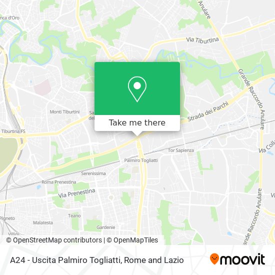 A24 - Uscita Palmiro Togliatti map