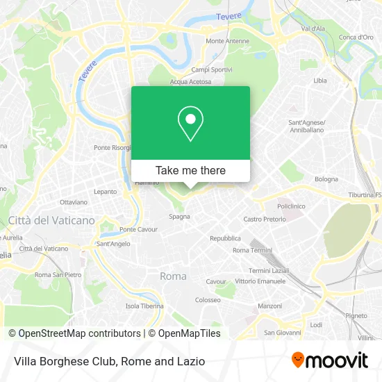 Villa Borghese Club map
