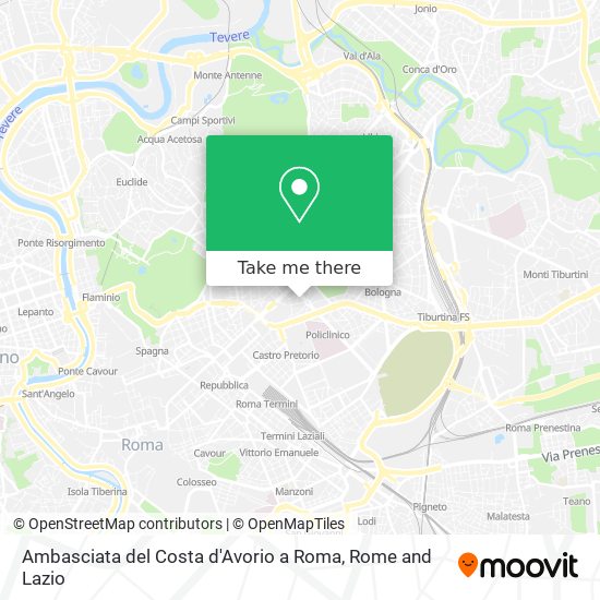 Ambasciata del Costa d'Avorio a Roma map