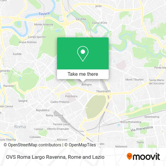 OVS Roma Largo Ravenna map