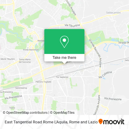 East Tangential Road Rome L'Aquila map