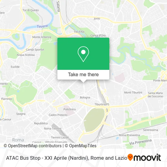 ATAC Bus Stop - XXI Aprile (Nardini) map