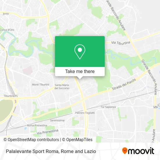 Palalevante Sports Rome map