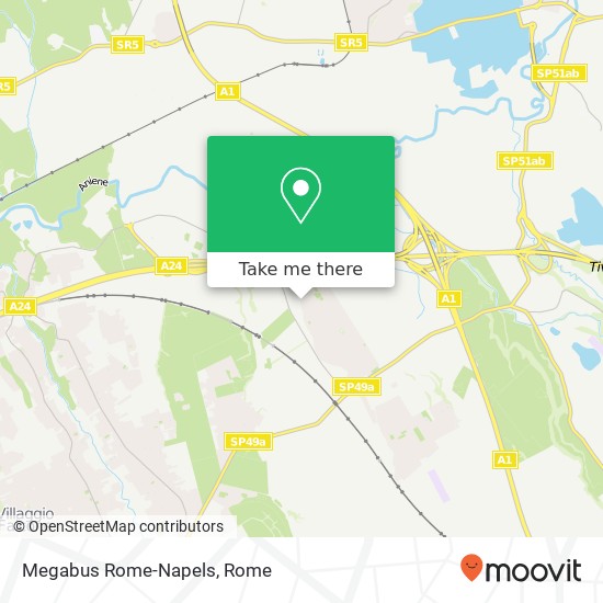 Megabus Rome-Napels map
