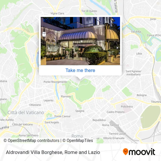 Aldrovandi Villa Borghese map