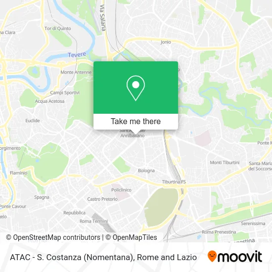 ATAC - S. Costanza (Nomentana) map