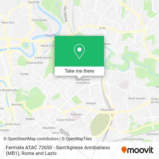 ATAC Stop 72650 - Sant'Agnese Annibaliano (MB1) map