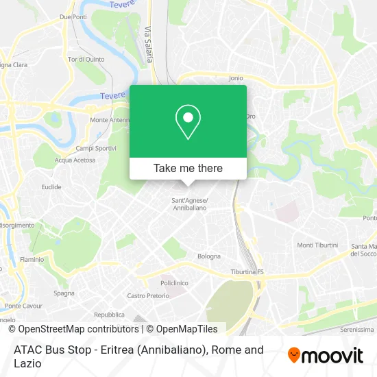ATAC Bus Stop - Eritrea (Annibaliano) map