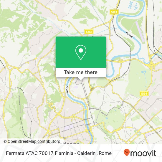 Fermata ATAC 70017 Flaminia - Calderini map