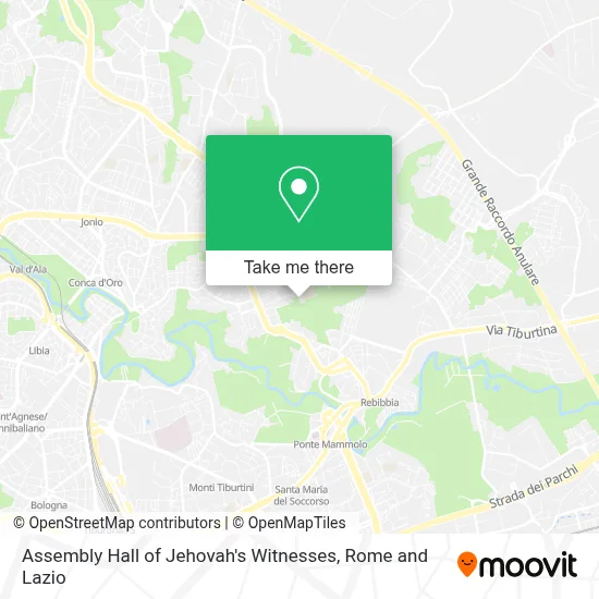 Assembly Hall of Jehovah's Witnesses map
