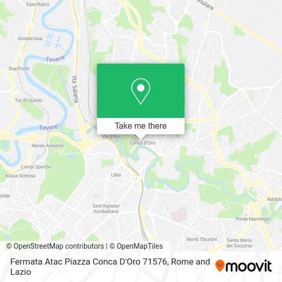 Fermata Atac Piazza Conca D'Oro 71576 map