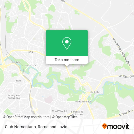 Club Nomentano map