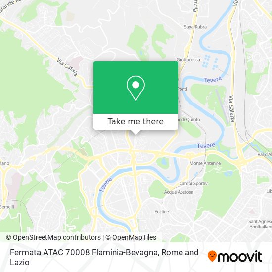 Fermata ATAC 70008 Flaminia-Bevagna map