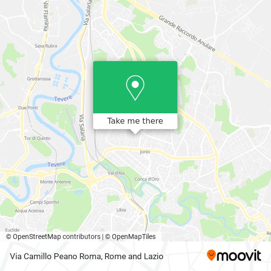 Via Camillo Peano Roma map